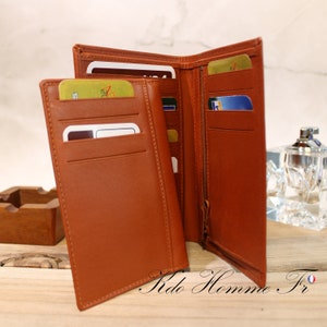 PORTEFEUILLE HOMME CUIR | Portefeuille avec porte-monnaie et porte carte | cadeau original papa | Maroquinerie Homme de luxe