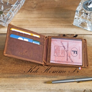 Personalized genuine leather wallet Men's wallet customizable men's wallet birthday gift Christmas gift image 3