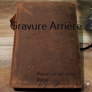 Portefeuille personnalisé Portefeuille en cuir Portefeuille gravé cadeau personnalisé Cadeau anniversaire Cadeau Noël Homme papa image 6