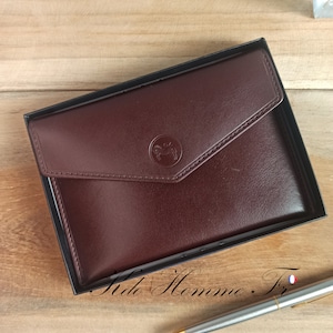 Protège Carte grise en cuir Marron | Porte papiers cuir Homme | Petite Maroquinerie Homme | Cadeau anniversaire pour lui père | cadeau papa
