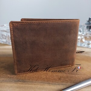 Portefeuille personnalisé cuir véritable Portefeuille pour homme porte feuille homme personnalisable cadeau anniversaire Cadeau noël image 7