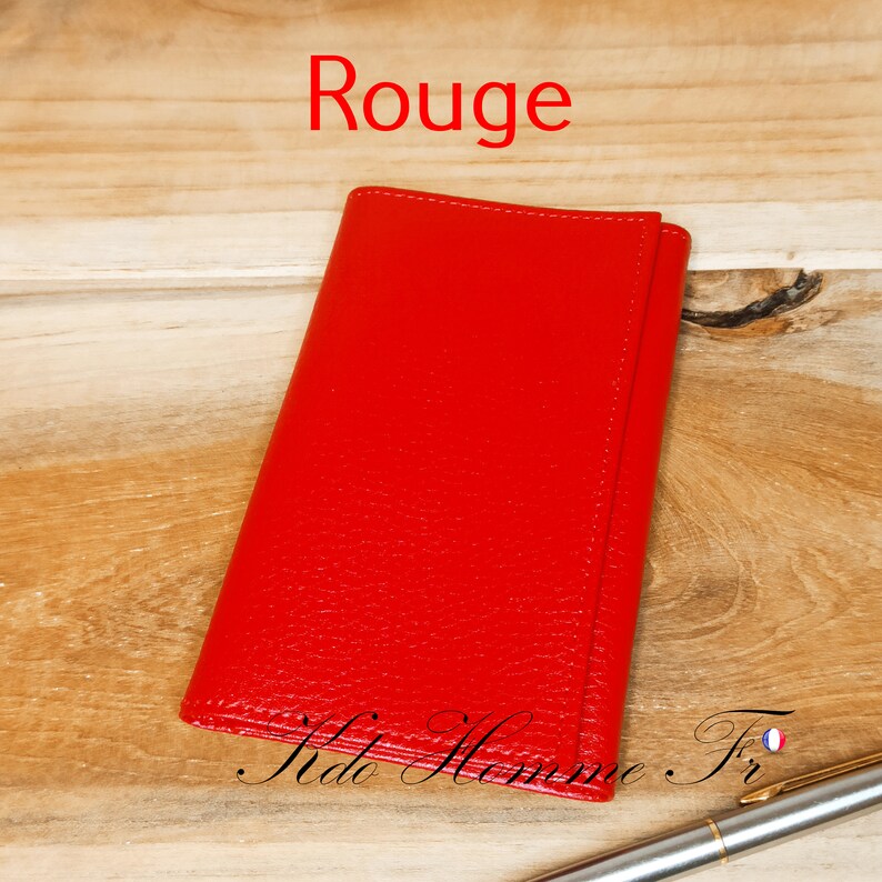 Protège Carte grise en cuir Porte papiers cuir Homme Petite Maroquinerie Homme Cadeau anniversaire pour lui Idée cadeau papa lui Rouge