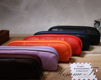 Leather Pencil Case for Men | Genuine Leather School or Office Pencil Case | Original Birthday Gift for Men, Dad | Men's Leather Goods