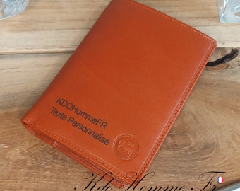 Portefeuille personnalisé texte initiale | Portefeuille cuir homme | Porte feuille cuir véritable | cadeau anniversaire | cadeau noël Homme