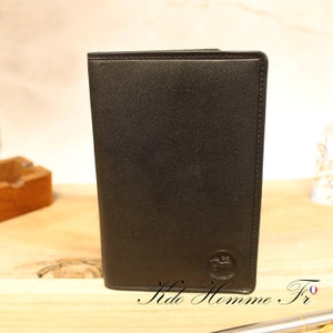 Cadeau d'anniversaire pour homme | Porte Carte grise en cuir Noir | Porte papier de voiture cuir | cadeau Maroquinerie Homme | cadeau papa