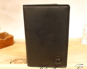 Birthday gift for men | Black leather registration card holder | Leather car document holder | Men's leather goods gift | Dad gift
