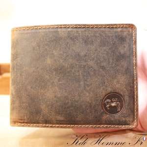 Portefeuille homme cuir marron RFID Portefeuille avec porte-monnaie et porte carte Idée cadeau pour papa Maroquinerie Homme de luxe image 7