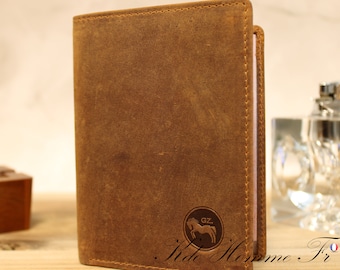 Boys' Camel Leather RFID Wallet | Wallet with Coin Purse and Card Holder | Original Gift for Teenagers | Luxury Men's Leather Goods