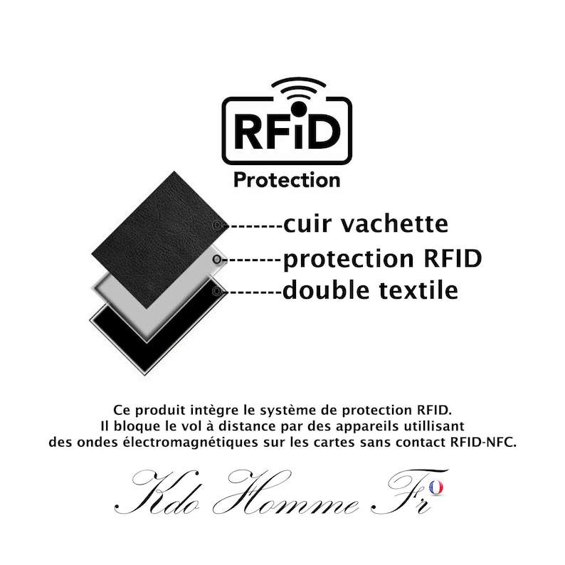 Portefeuille homme cuir marron RFID Portefeuille avec porte-monnaie et porte carte Idée cadeau pour papa Maroquinerie Homme de luxe image 9