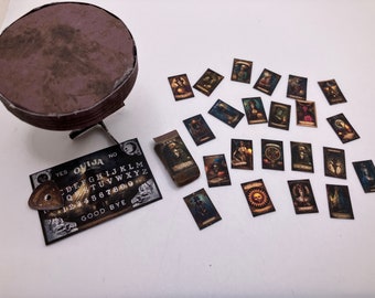 DIY 1:12 Scale Dark Circus Tarot Cards and Ouija for Haunted Dollhouse