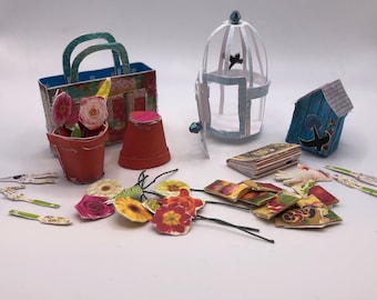 Poppenhuis tuinaccessoires, miniatuur tuin- en tuindecor, 1:12 schaal DIY afdrukbare poppenhuismini's