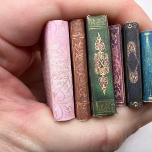 1:12 Scale Beautiful Spooky Books for Gothic Dollhouse with Printed Spines and Varying Sizes