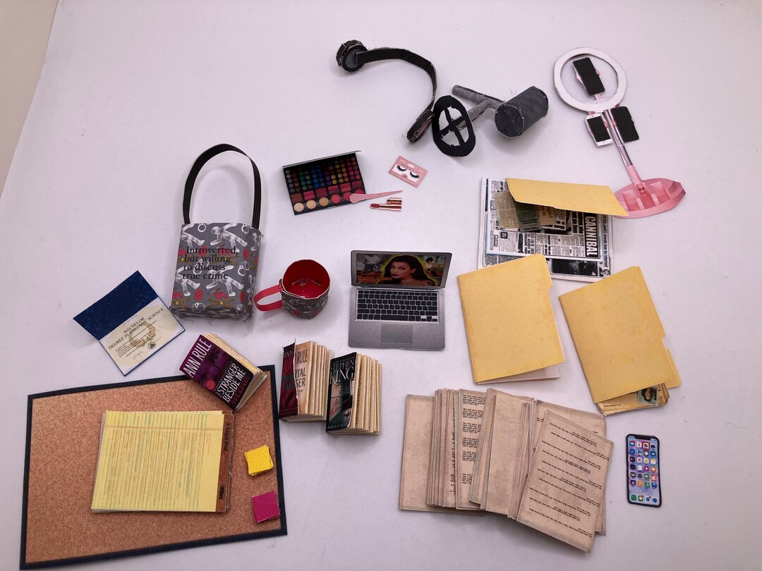 True Crime Author and Youtuber Dollhouse Accessories for 112 Scale Etsy