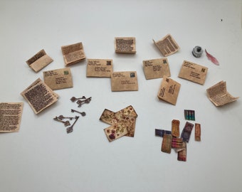 Collection of Mysterious Victorian Letters and Artifacts for 1:12 Scale Dollhouse DIGITAL DOWNLOAD