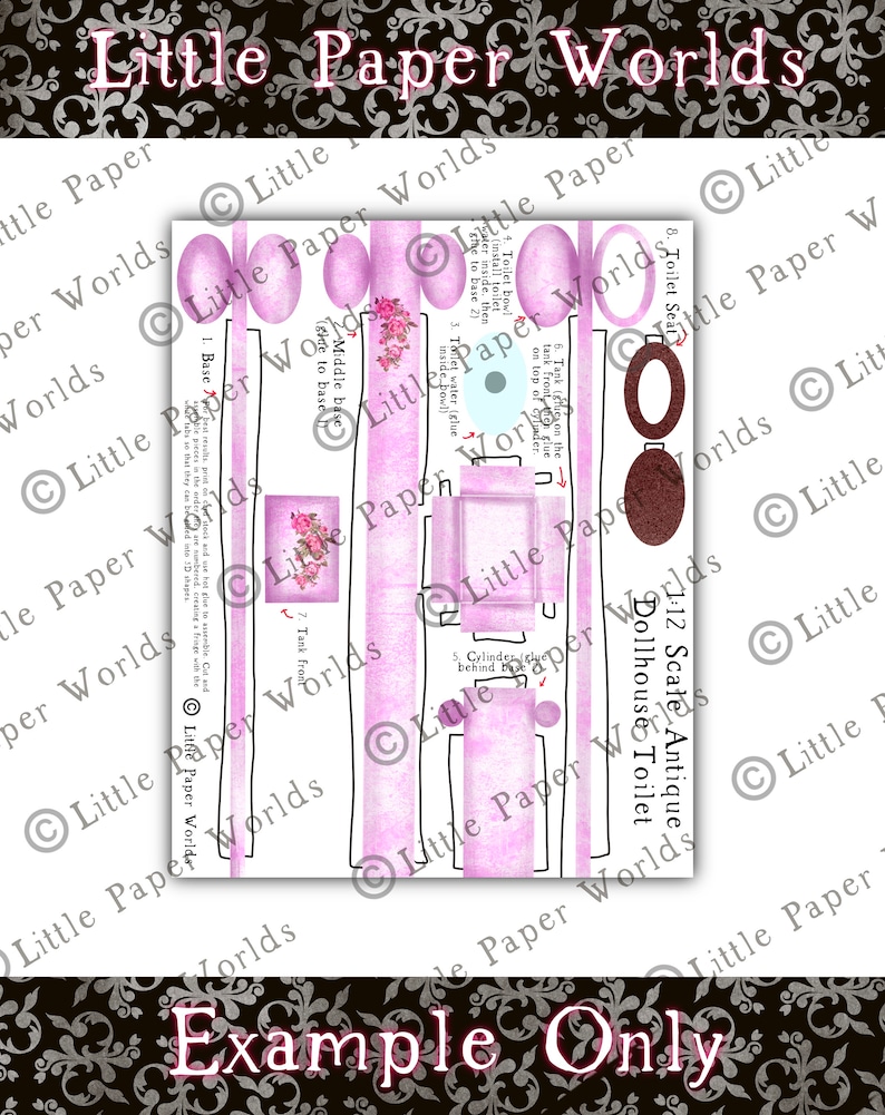 112 Scale Antique Dollhouse Toilet DIY Kit Digital Download Etsy