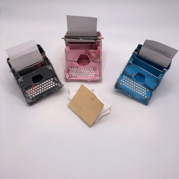 Dollhouse Vintage Typewriters Printable 1:12 Scale Pink, Teal, and Black DIGITAL DOWNLOAD