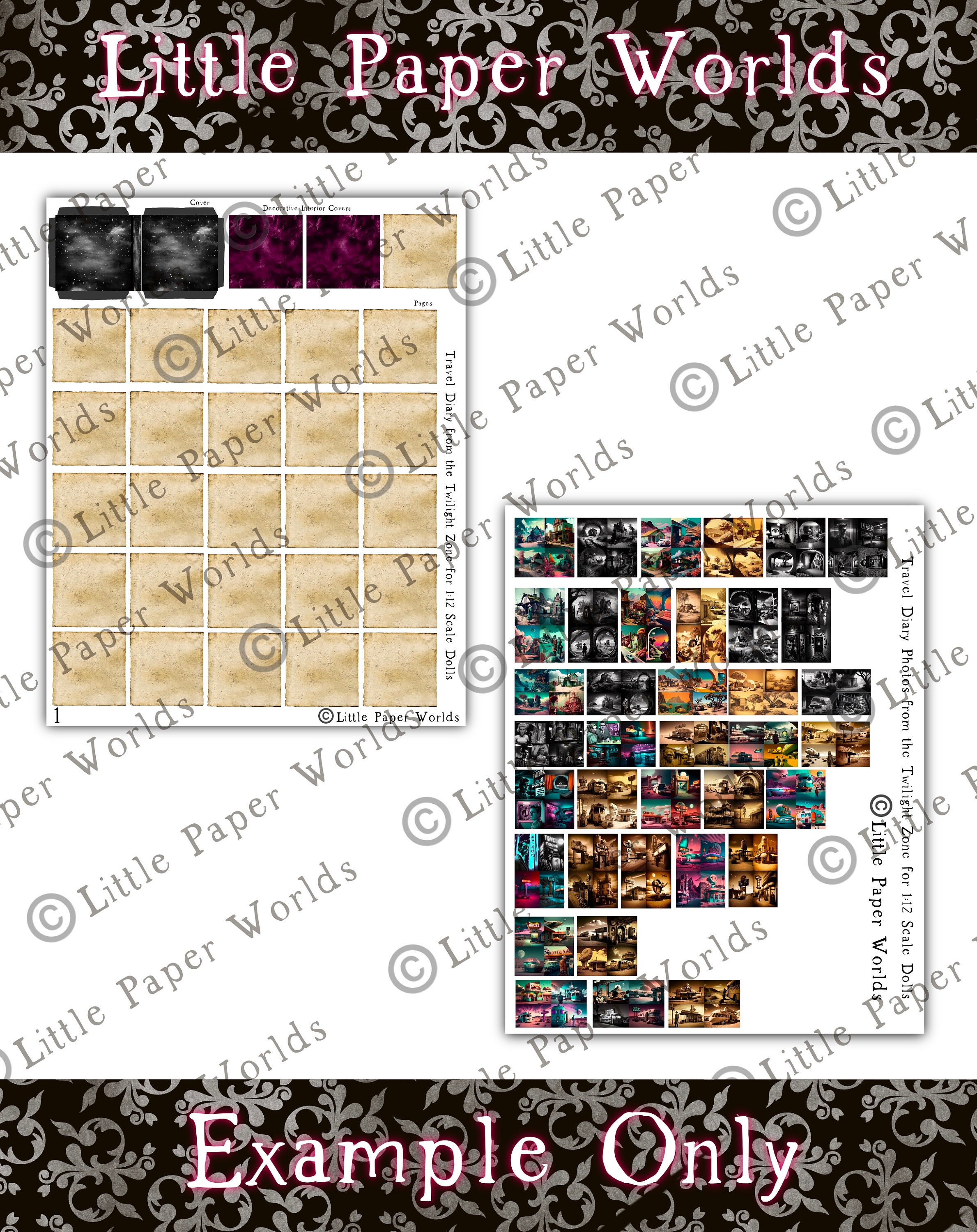 DIY 1:12 Scale Travel Diary for Dolls, Weird, Galaxy Album for Gothic ...