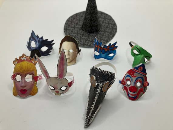 DIY Halloween Masks for 1:12 Dollhouse