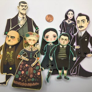 DIY Printable Articulated Addams Family Paper Dolls