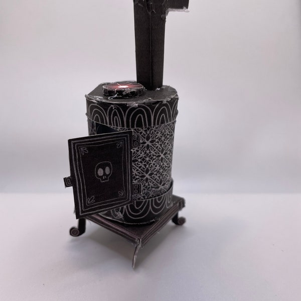 DIY Dollhouse Stove Wood Burning Antique Stove 1: 12 Cut and Assemble Printable