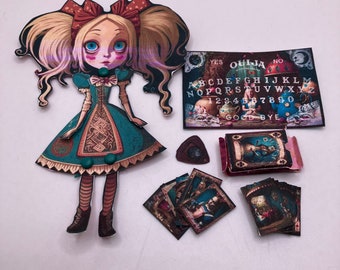 Alice in Wonderland Themed Major Arcana Tarot Cards for 1:12 Scale Dollhouse DIY Printable