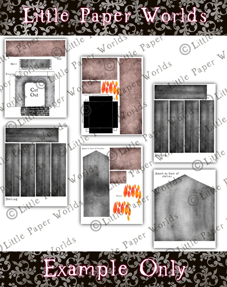 DIY Dollhouse Fireplace With Shelves for Gothic Haunted Etsy