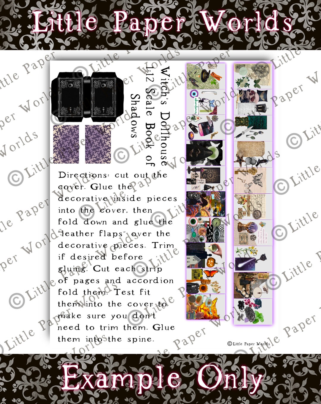 DIY Witch's Dollhouse Book of Shadows for 112 Scale Gothic Dollhouse