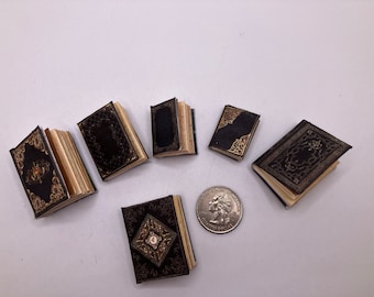 Gilded Black Spooky Book Set for 1:12 Scale Gothic Haunted Witchy Dollhouse