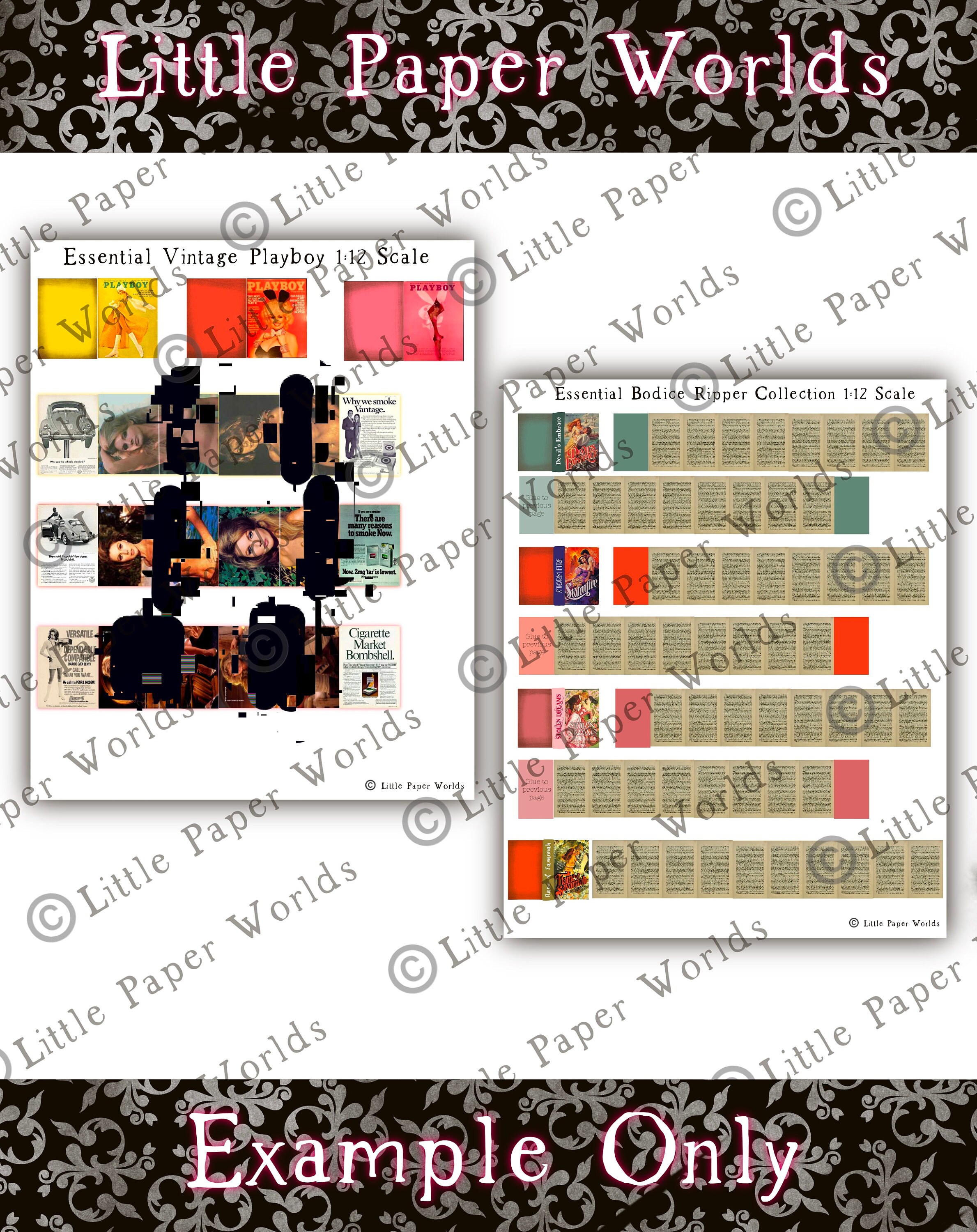 Romantic Dollhouse Books DIY Printable Bodice Ripper Books Etsy UK