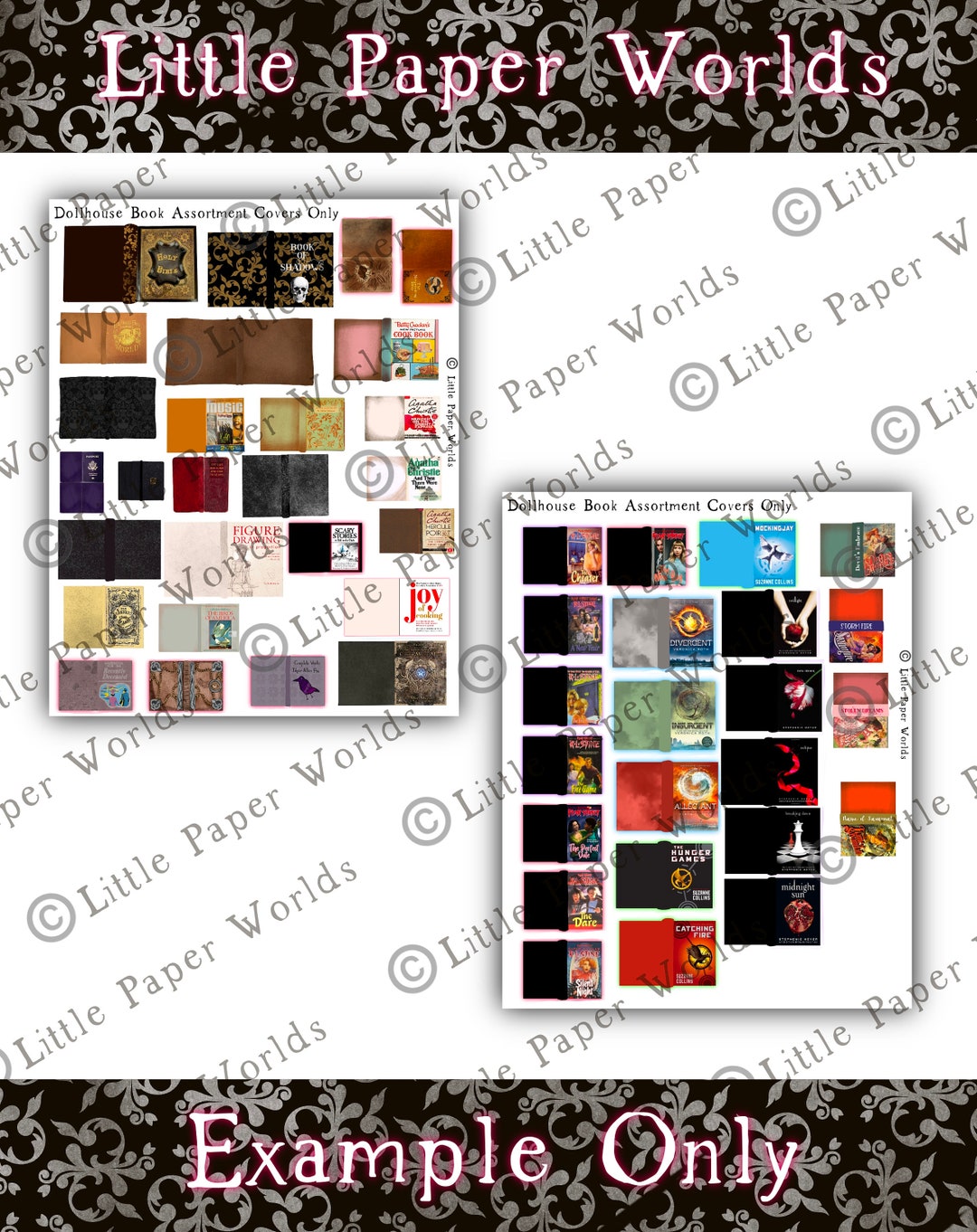 DIY Dollhouse Book Covers 1:12 Scale Print Cut and Assemble - Etsy