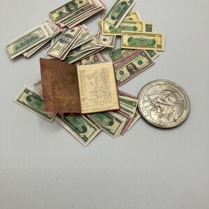Dollhouse Miniature USD Money Printable Digital Download for 1:12 Scale ...