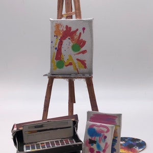 Dollhouse Art Supply Kit, Easel, Crayon Box, Sketch Book Printable for 1:12 Scale
