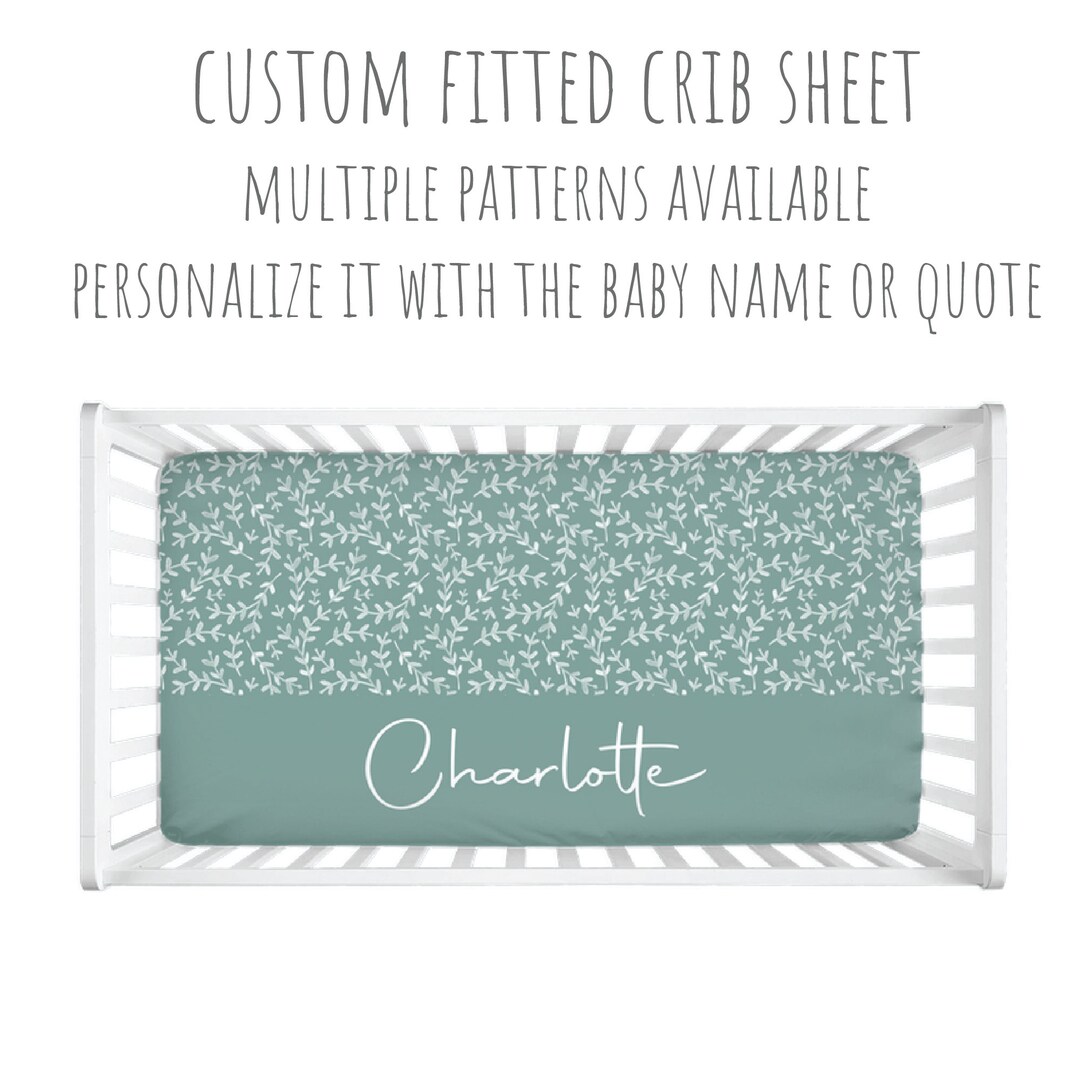 Personalized Crib Sheet Custom Crib Sheet Botanical Etsy
