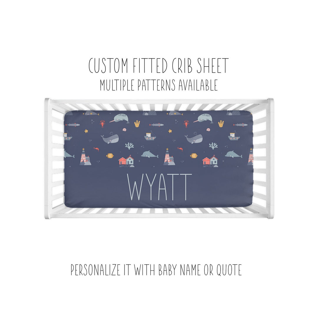 Personalized Crib Sheet Custom Crib Sheet Fitted Crib Etsy