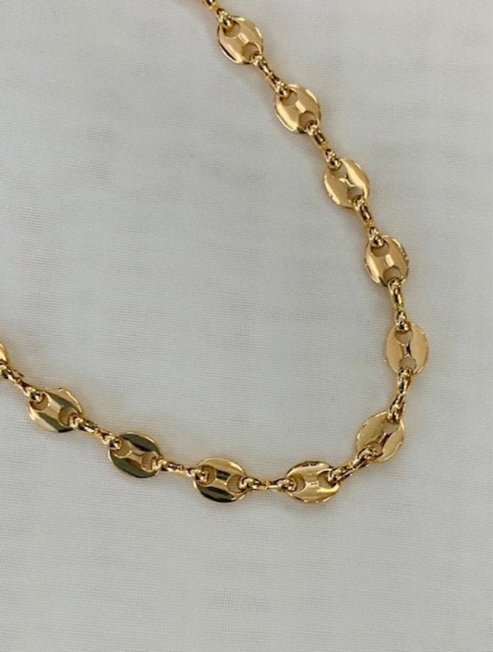 Gucci Style Link Chain Necklace 14K Gold Filled Necklace Etsy