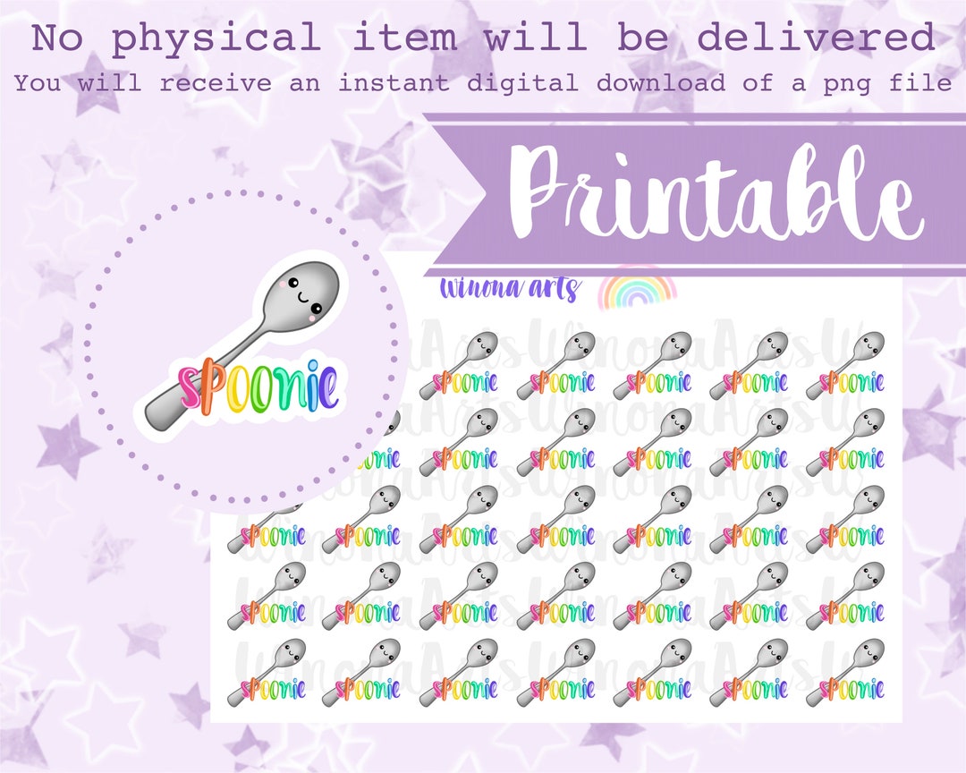 Spoonie Chronic Illness Sticker Sheet Planner Stickers Etsy