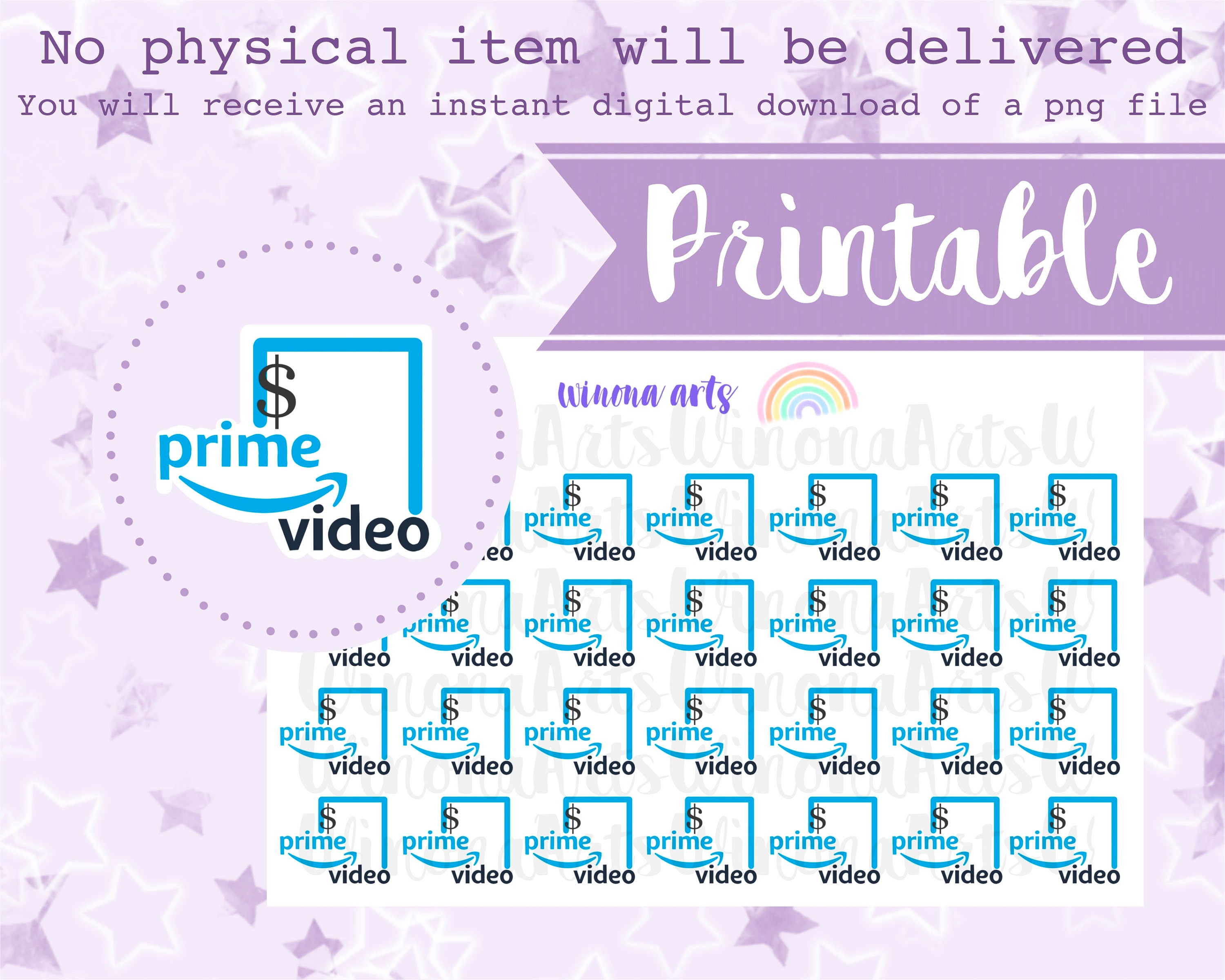 Amazon Prime Video Bill Sticker Sheet Planner Stickers - Etsy