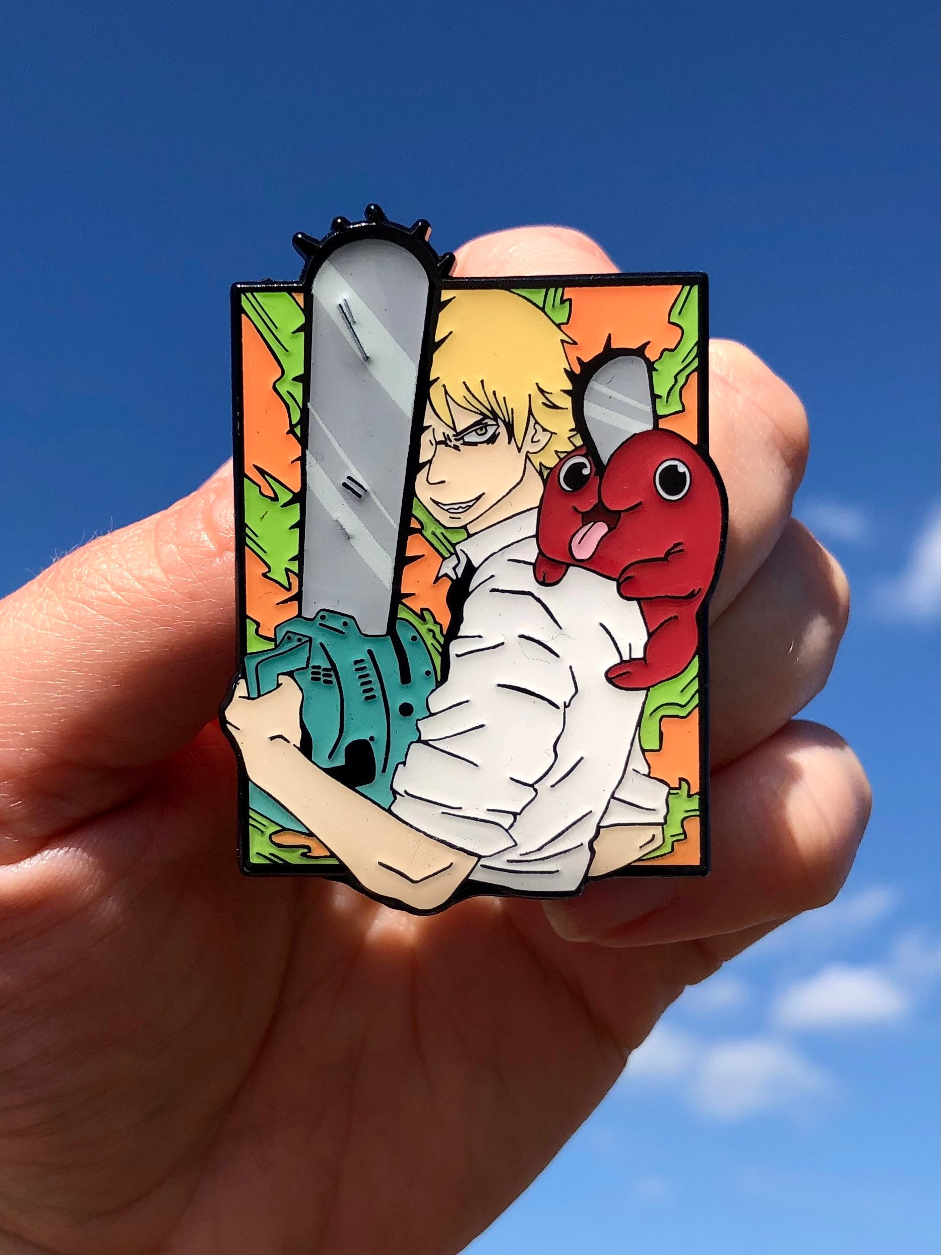 Enamel pin badge | Chainsaw Man - Denji and Pochita | Fast UK postage | anime manga gift idea