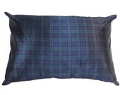 Black Watch Mulberry Silk Pillowcase Scottish Tartan Anti Ageing Anti Acne