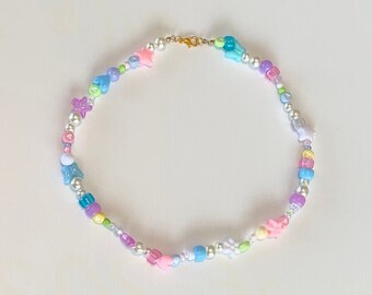 Pastel bead best sale necklace
