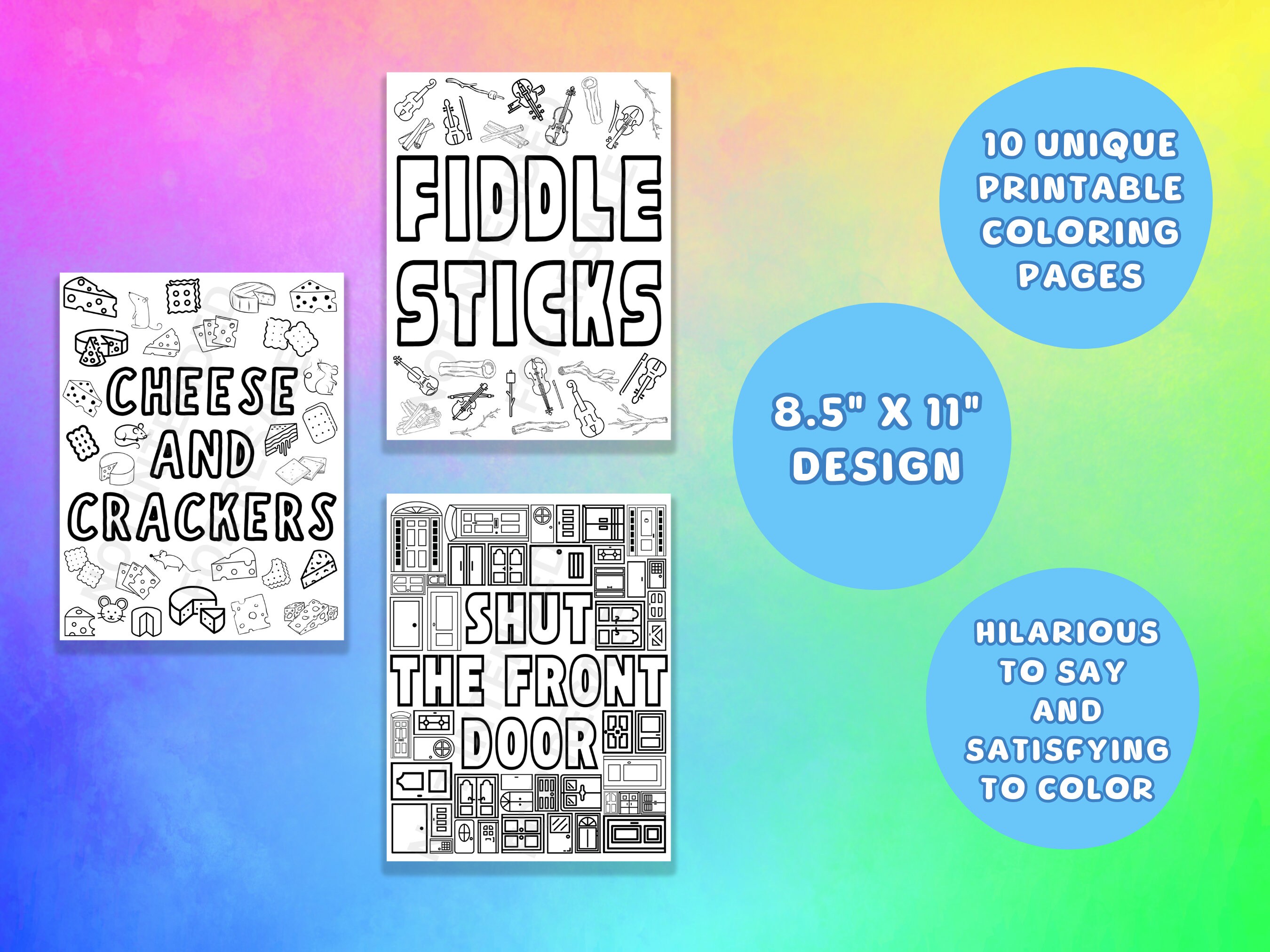 Alternative Swear Words Coloring Pages: Printable Coloring - Etsy