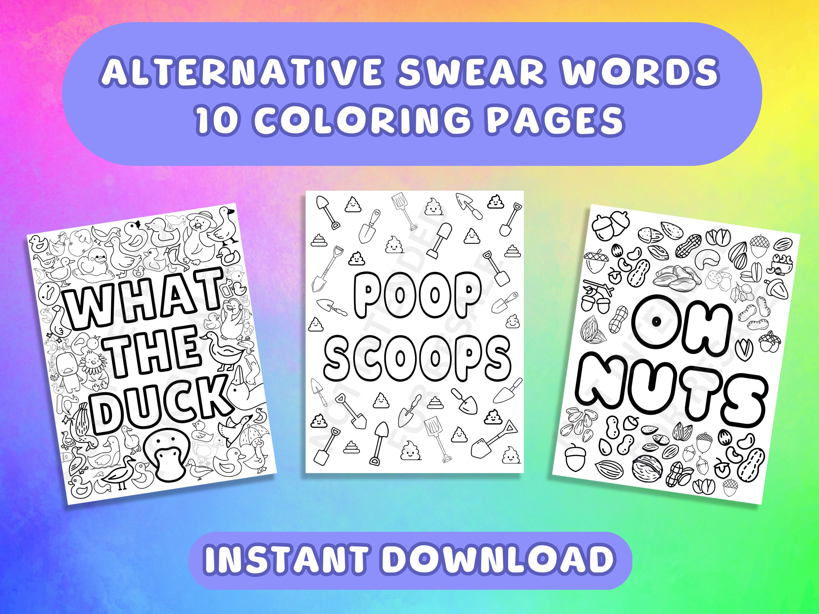 Alternative Swear Words Coloring Pages: Printable Coloring - Etsy