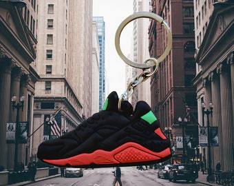 nike huarache black red and green