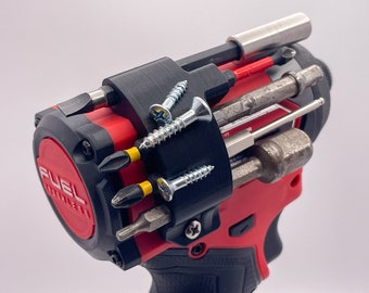 Magnetic 9 Bit Holder for Milwaukee 3453-20 M12 FUEL Impact Driver (3rd Generation) - VERTIBIT Dreadnought