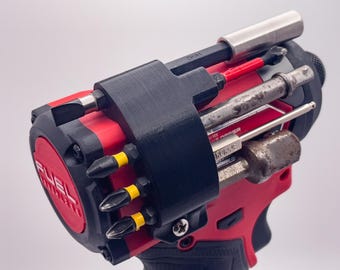 Magnetic 9 Bit Holder for Milwaukee 3453-20 M12 FUEL Impact Driver (3rd Generation) - VERTIBIT Dreadnought