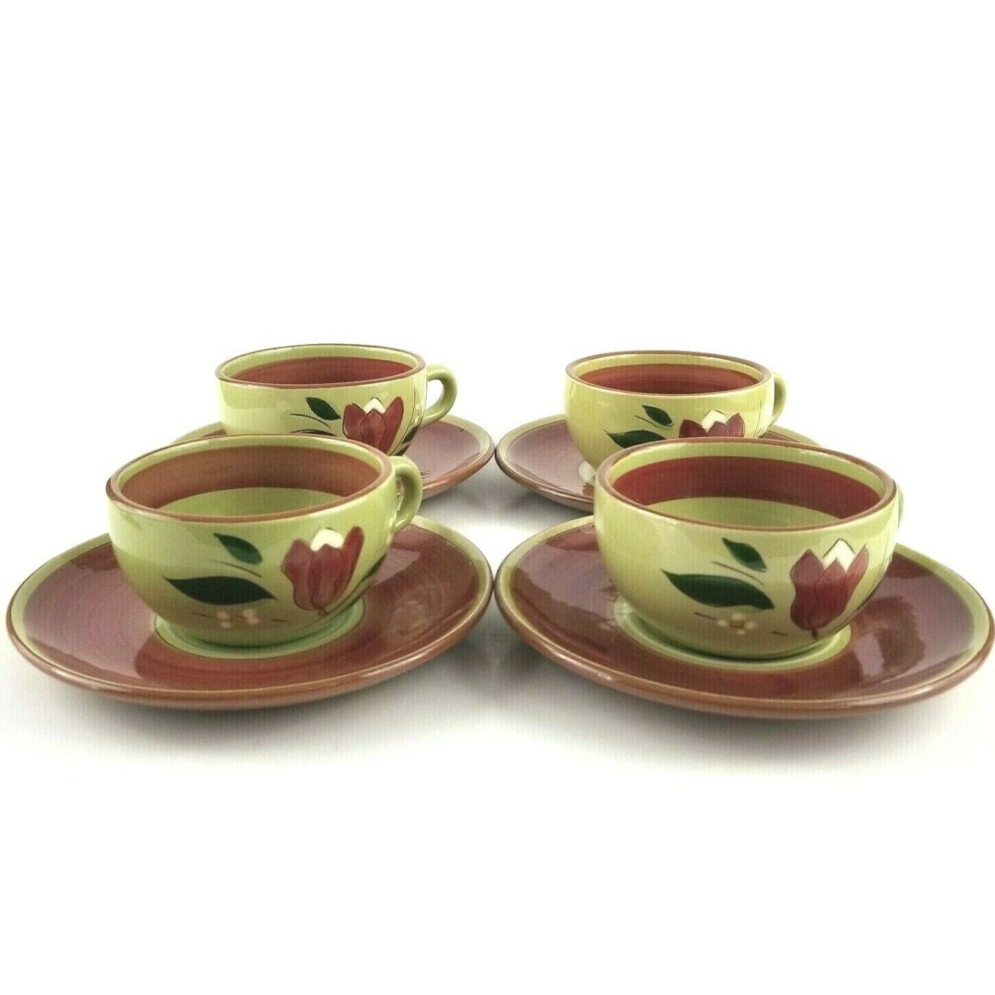 Two Sets Stangl Pottery Magnolia Cups and Saucers China & Dinnerware Pottery & Glass