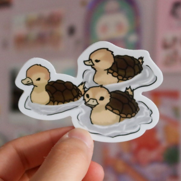 Turtle Ducks Sticker