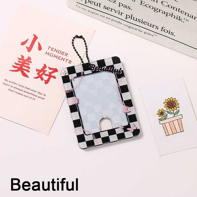 Kpop Acrylic Photocard Holder Keychain Kawaii Cute Photo Etsy Canada