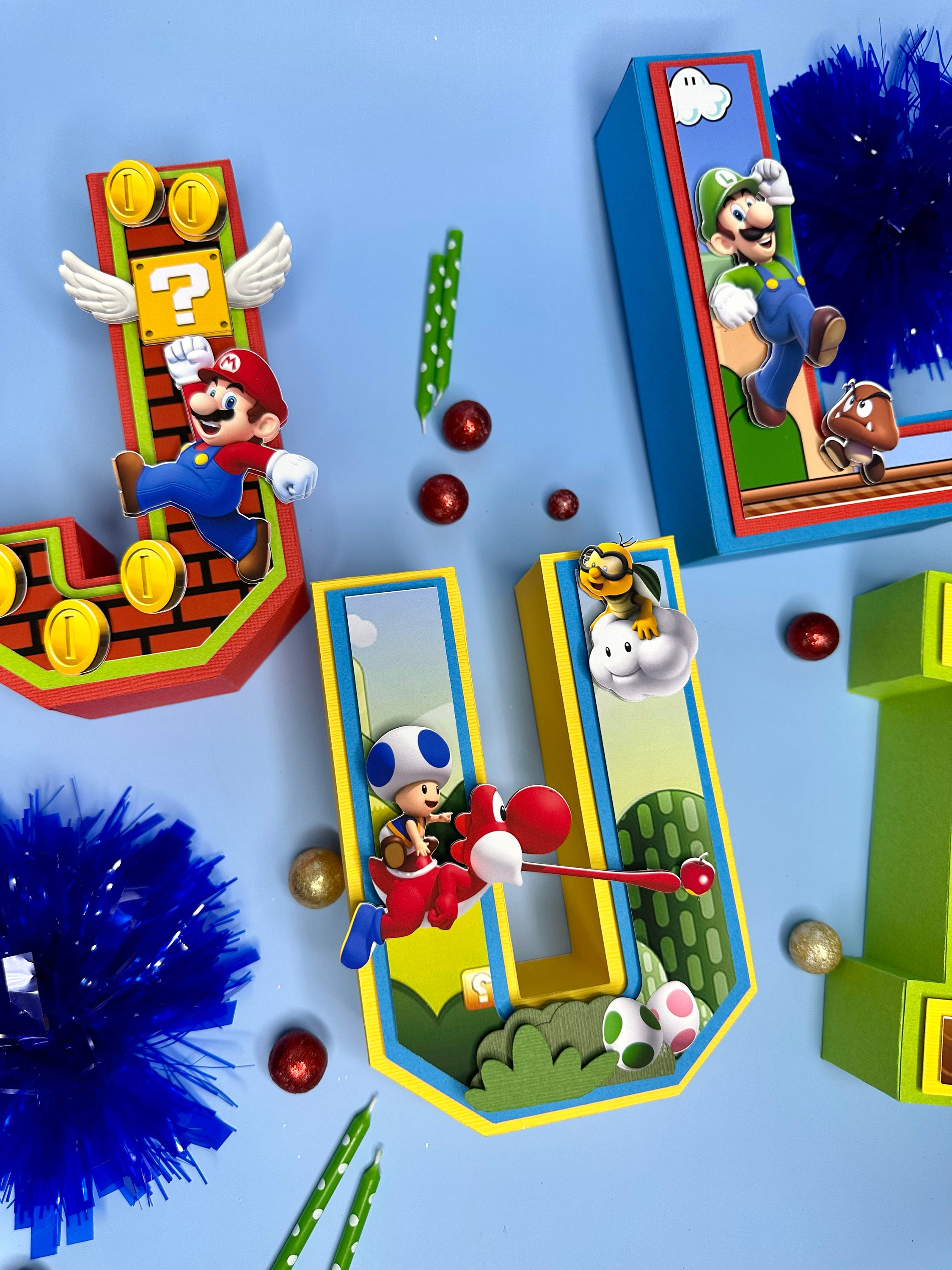 Bougies d'anniversaire Super Mario Deluxe, paquet de 4 > Mariage