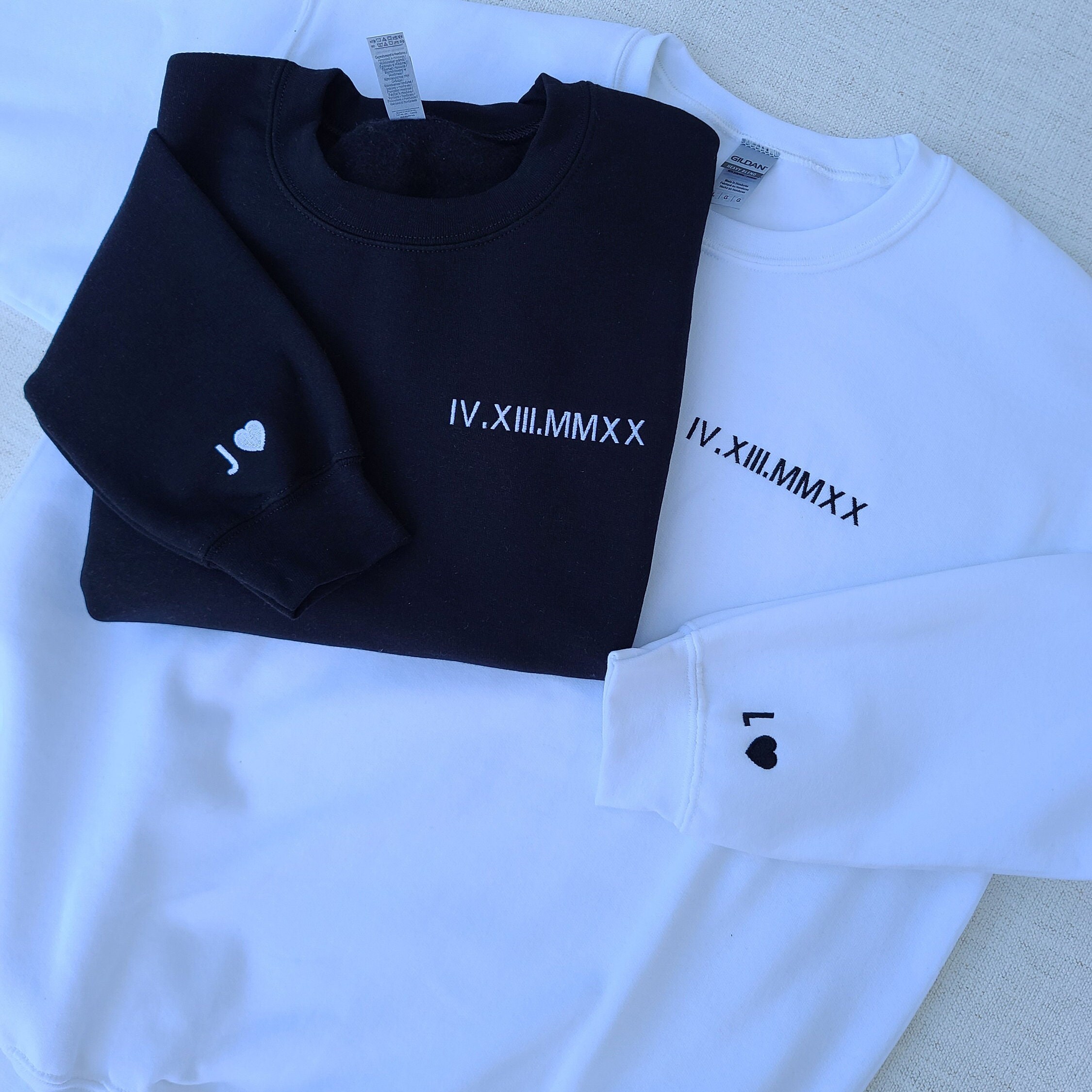 Custom Anniversary Date Embroidered Roman Numeral Hoodie Etsy